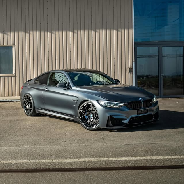 BMW M4 Competition, Front- und Seitenpartie im Sonnenlicht
